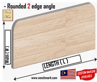 ROUNDED 2 EDGE ANGLE ( 35 mm x 22 IN W x 86 IN L )  -new solid pine wood 100% timber table top S4S t