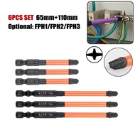 【HOT】6pcs Magnetic Special Slotted Cross Screwdriver Bit for Electrician FPH1 FPH2