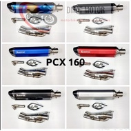 Sale คอท่อ PCX 160 ปี 2021 -22 และ 2023 พร้อมปลายท่อ  Akapovic ตัวผอม ยาว 18 นิ้ว งานดีมาก ฟรีจุกลดเ