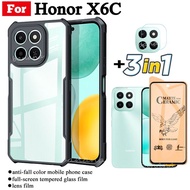 3 ใน 1 Honor X6C เคสโทรศัพท์กันกระแทกสําหรับ Honor X7C X8C ฟิล์มฝ้าเซรามิก + ฟิล์มเลนส์กล้อง