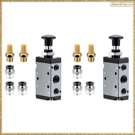 [K O G X] 2X Pneumatic Air Hand Lever Valve, 5 Way 2 Position 1/4inch NPT Solenoid Valve Manual Cont