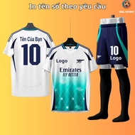 ( Sesame elastic fabric) Arsenal Club white and blue 2025 football shirt, football shirt with name a