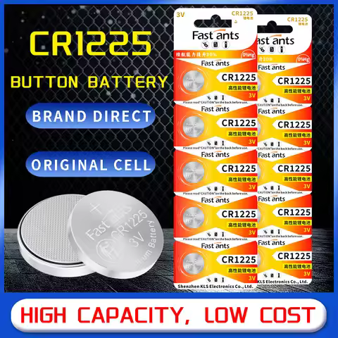 Genuine CR1225 3V SC Lithium Battery for Car Key Fob Remote Control Wristband, Watch 3D Glasses Butt