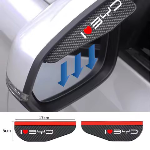 2x Car Rearview Mirror Rain Eyebrow Rain Sticker For BYD Atto 3 EV Yuan Plus Song Plus Dmi Dolphin S