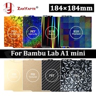 For Bambu Lab A1 Mini Build Plate 184x184 Double Sided H1H PEY PEO PET PEI Bed Spring Steel Sheet Pe