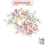 NECKLACEMASK 100Pcs  Markers Rings, Colorful Metal Crochet  Markers, Durable Curved Open Metal  Mark