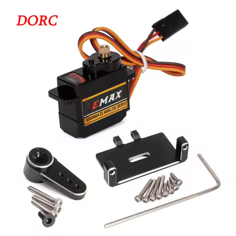 EMax ES08MA II 12g Analog Metal Gear Servo with Mount & 15T Arm for 1/24 RC Car Model Axial SCX24 Gl
