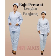 Nurse Uniform Long SleeveWanita/ Shanghai Collar Uniform/ Midwife Uniform Nurse Uniform
