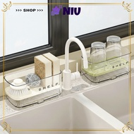 NIU Faucet Storage Rack, Space Saving with Drain Plate Kitchen Sink Rag Rack, Durable Multi-function