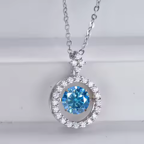 JoyceJelly 1CT Moissanite Diamond Necklace S925 Sterling Silver Beating Heart Pendant Clavicle Chain