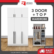 ZESSO 3 DOORS WARDROBE WITH SHELF/ almari baju /kabinet baju / almari baju budak/Almari / Ikea Wardr