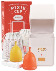 Menstrual Cups with Sterilizer - Ranked 1 for Most Comfortable Soft Reusable Period Cup - Kills 99.9