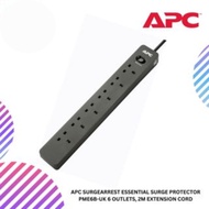 APC SurgeArrest Essential Surge Protector PME6B-UK 6 Outlets, 2m extension cord
