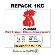 [Repack 1KG] CHB 666 Plant Organic Fertilizer Baja Organik Bagi Durian, Buah-buahan, Sayur, Bunga