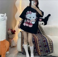 Áo Thun Áo Phông Kiểu Cổ Tròn In Hình Kitty Milk Xinh Xắn