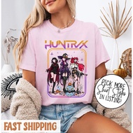 Baju Comfort Colors Huntrix Halloween Shirt Kpop Demon Hunters Shirt, Huntrix Girls Tshirt Boys Hall