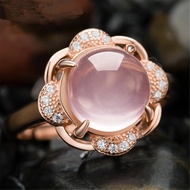 Original Natural Hibiscus Stone Open Rose Gold Ring Girls Jewelry silver 925 original ring for women rings men korean jewelry cincin lelaki cincin perempuan couple cincin emas korea 戒指