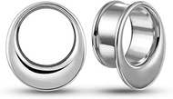 2pcs Classic Ear Gauges Horn Hollow Design for Stretched Ears Hypoallergenic 316 Stainless Steel Ear