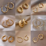 Women's Hoop Earrings, Plain Round Hoop Earrings, Hijab Earrings, Korean Style Earrings