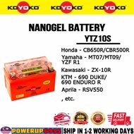 YTZ10S YTZ10S BTZ10S  KOYOKO NANOGEL BATTERY BATERI GEL TCS SMART CBR500 CB650 ZX-10R MT07 MT09 YZF 