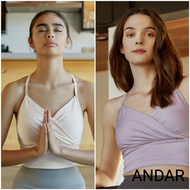 [ANDAR] Be Free Shirring Cropped Top (Push-Up bra pad) Women Clothes korea style Work out clothes An
