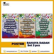 Poster Anti Dadah. Bahaya Dadah, Sudut PPDA sekolah, Set 3 pcs #pstr