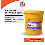 SIKAWALL 603 Acrylic 25KG Skim Coat Exterior Plaster Compound Protecting Coating Penampal Dinding Sk