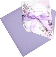 PONATIA 20PCS Fill-in Purple Invitations Cards with Envelopes for Quinceañera Party Invite, Quince I