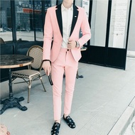 Men's pink combination suit / Men's suit 1 set / Complete men's suit / Latest men's suit / Men's bla