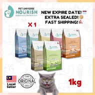 PET UNIVERSE NOURISH CAT FOOD 1KG ALL FLAVOR
