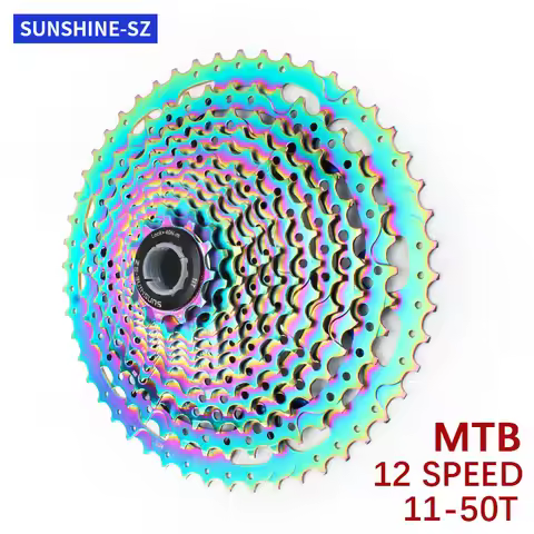 SUNSHINE Colorful MTB Cassette 11/12 Speed 11-50T Bike Freewheel Rainbow Bicycle Sprocket for SHIMAN