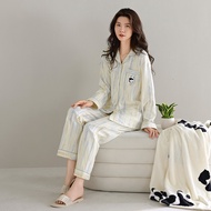 Pure Cotton Nightgown Womens Autumn Winter Long Sleeve Home Clothes Set Youth Thin Cotton Nightgown