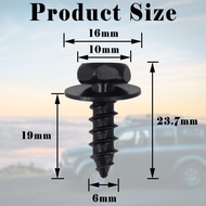 30 ตัว รถสกรูบังโคลนรถ รถ สกรู น็อต ยึดบังโคลน ซุ้มล้อ สีดำ สกรูบังโคลน สกรูซุ้มล้อ สีดำ ขนาด M6x17