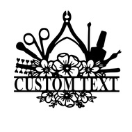 Custom Floral Nail Tech Metal Wall Art Personalized Flower Nail Tools Shop Name Sign Home Decor Nail