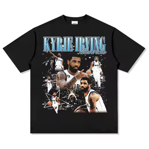2026 Kyrie Irving Crossover Legend Graphic T-Shirt Lightweight Moisture Wicking Distressed Cotton Ba