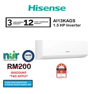 (SEDA) Hisense Air Cond AI13KAG KAGS 1.5HP Inverter Air Conditioner R32 Aircond /  1.5HP (CBGS) Air 