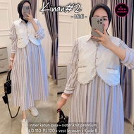 KINAN #2 MIDI DRESS. Bahan Inner Katun Zara. Outer Knit premium. LD.110 PJ.120 vest lepasan.