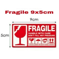 Fragile Sticker (MINIMUM ORDER 12) Stiker Murah Ready Stock 9cm x 5cm Borong Wholesale