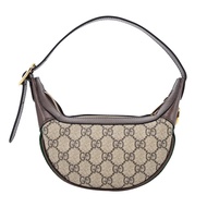GUCCI Ophidia GG印花帆布迷你半月手提/肩背包(卡其658551 96IWG 8745)/平行輸入