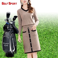 Titleist J.Lindeberg DESCENTE MARK LONA PGM ☍✱❁ New Golf Women's Sweater Knitwear Suit Skirt Two-piece Set Age-Reducing Slim Women's Dress Ball Clothes