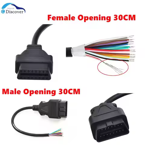 Best Quality OBD2 Male Female Plug OBD2 30cm 16Pin Connector OBD2 Cable Adaptor OBD2 Connector J1962