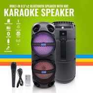 8 Bluetooth Speaker Karaoke Portable Free Wirel Mic Bk-8803