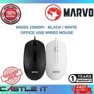 Marvo MS003 Black / White 1000DPI Office USB Wired Mouse MS003BK MS003WH
