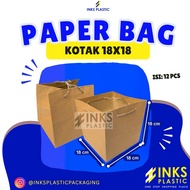 BROWN PAPER BAG SQUARE 18x18 (12 PCS)