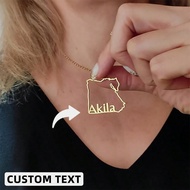 Customized Egypt Map Name Necklace, Minimalist Gold Plated Pendant, Fashion Jewelry Gift Suitable Fo