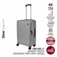 SAMEL 24" FGD 432 JAPANESE CONCEPT EXPANDABLE ANTI-THEFT ZIPPER FRONT OPEN LUGGAGE