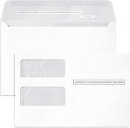 50 1099 MISC Tax Form Envelopes for 1099 misc Forms, Self-Seal, Double-Window, Security Tinted, 50 P