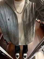 Polo Ralph Lauren SS25經典款美式復古休閒簡約拉鍊麻花針織開衫毛衣外套