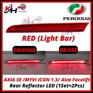 YCL-395D Crystal Light Bar💎PERODUA MYVI ICON1.3 /ALZA FL /AXIA SE Rear Bumper Reflector LED RED SMOK