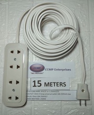 15 meters Heavy Duty Extension Cord wire (4)Four Gang flat cord #16 white wire